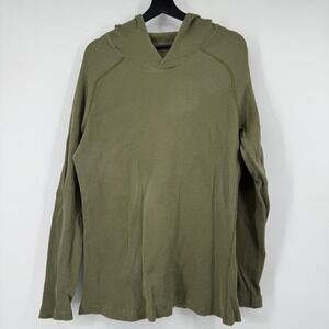 Triple Aught Design Stratum Mens Large Waffle Knit Hoodie Olive Green Thermal